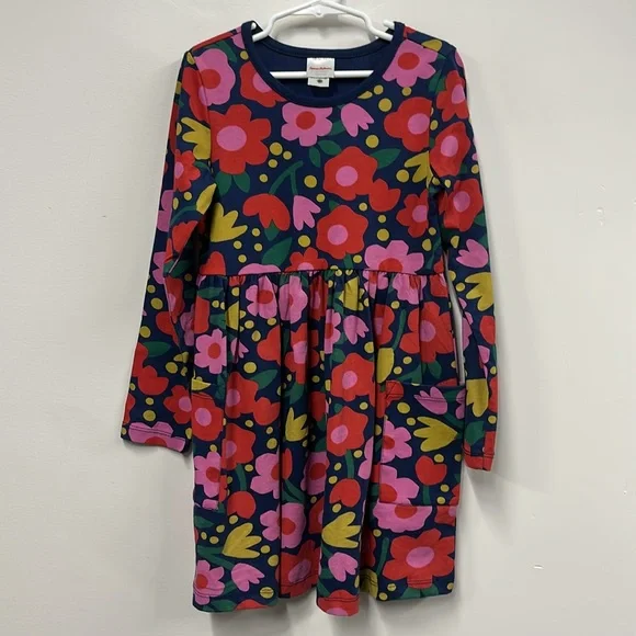 Hanna Andersson Floral long sleeve play-dress Dress 6-7 - Picture 2 of 6